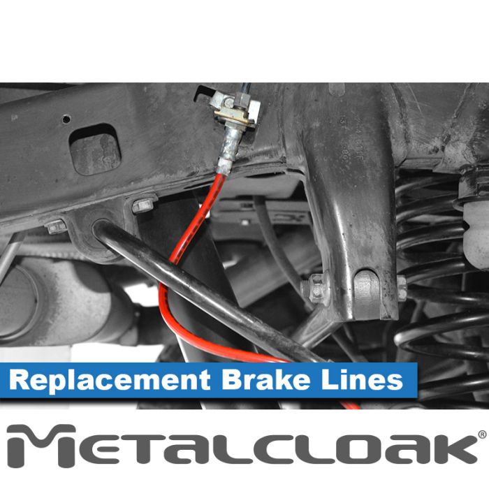 Metal Cloak Rear JK Wrangler Replacement Brake Lines, Pair 24.5"