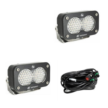 Baja Designs S2 Sport Black LED Auxiliary Light Pod Pair /Work, Scene beam