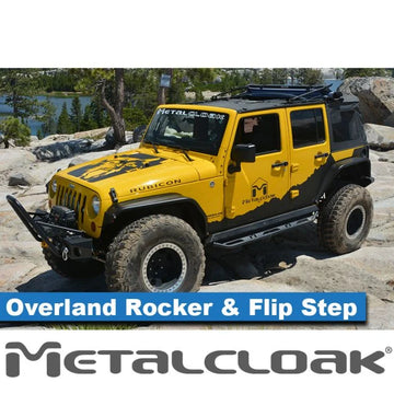 Metal Cloak Overland Rocker & Flip Step Kit, Pair, JK, 4-Door