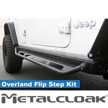 Metal Cloak JL 4-Door Overland Rocker & Flip Step Kit
