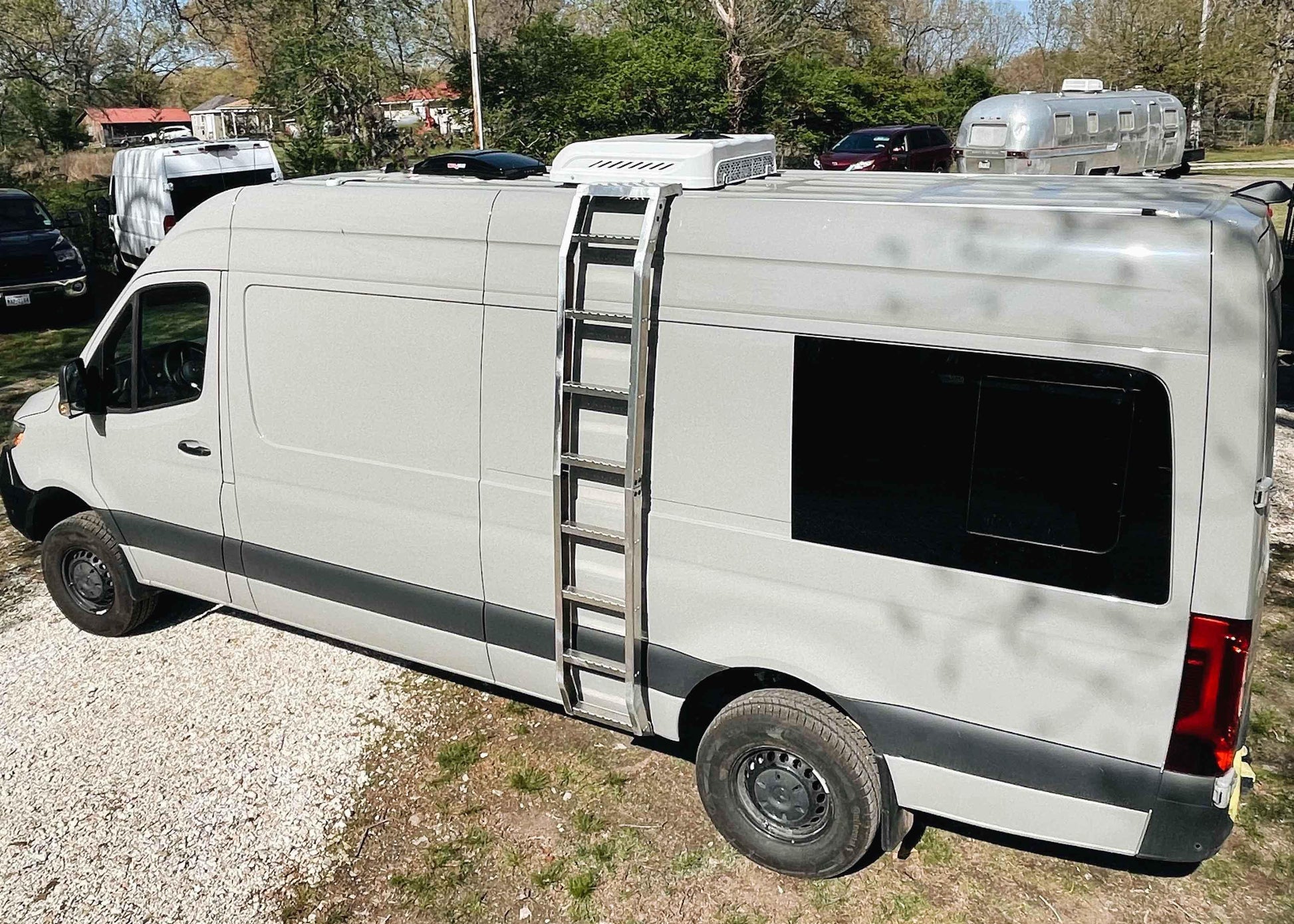 Mercedes Sprinter (2014+) Ladder for OEM Tracks (No Roof Rack) - Backwoods Adventure Mods