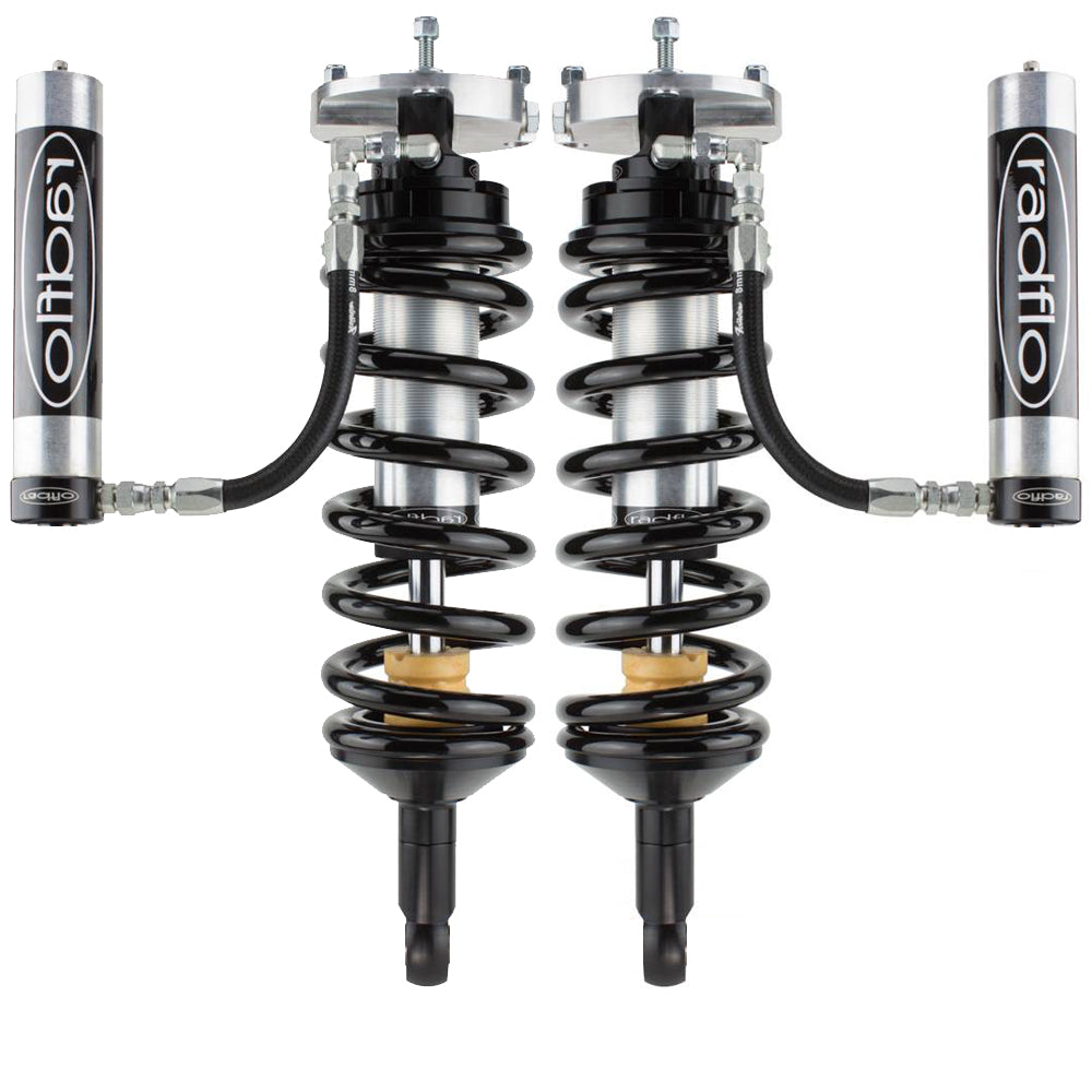 Radflo  2.5 Front Coilover Kit 0-3" Lift  Toyota Tacoma 1996-2004 With Remote Reservoir Ext For Use With Aftermarket UCA 6CT 010 1R