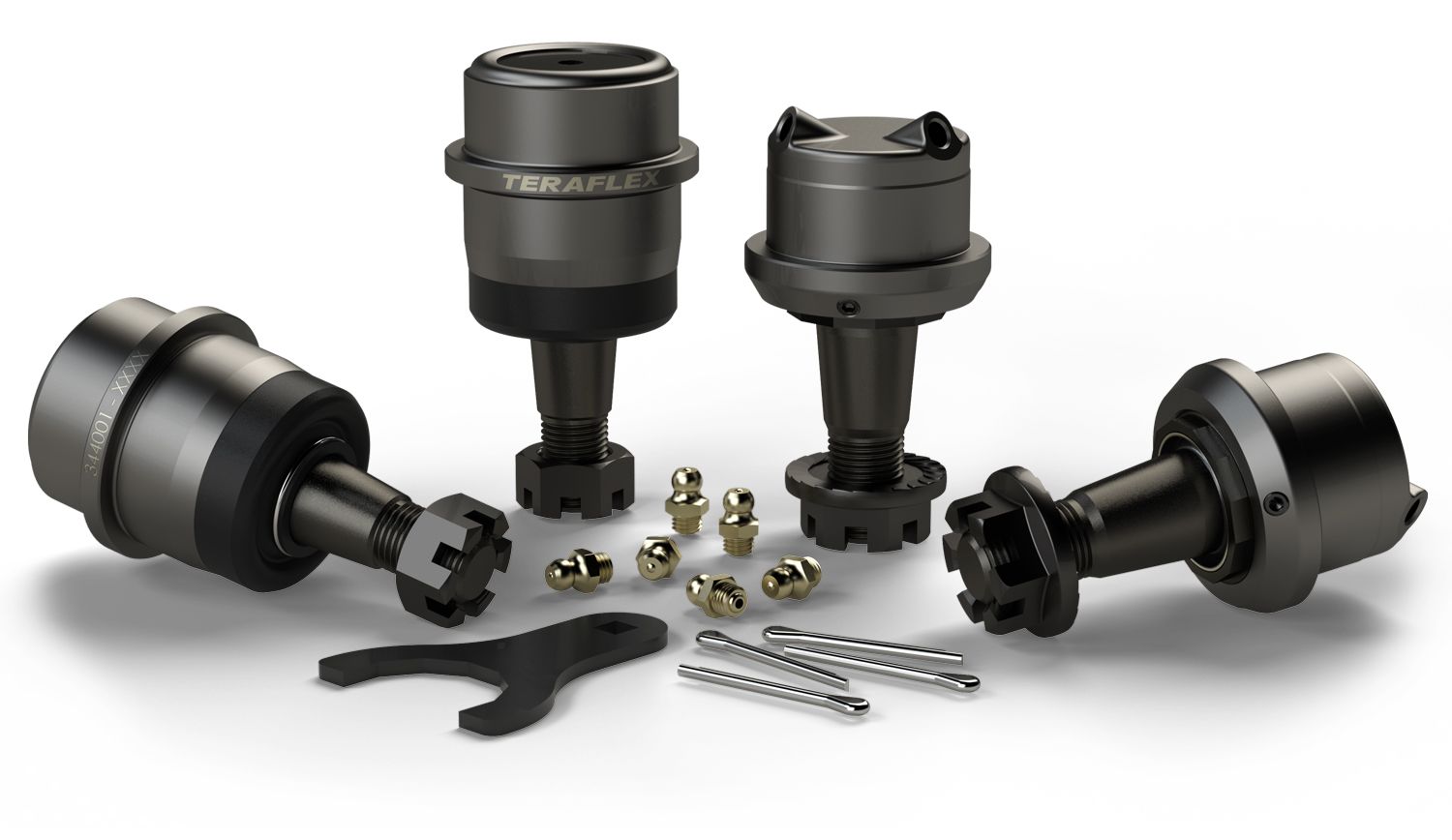 Teraflex JK: Dana 30/44 HD Ball Joint Kit w/out Knurl – Upper & Lower – Set of 4