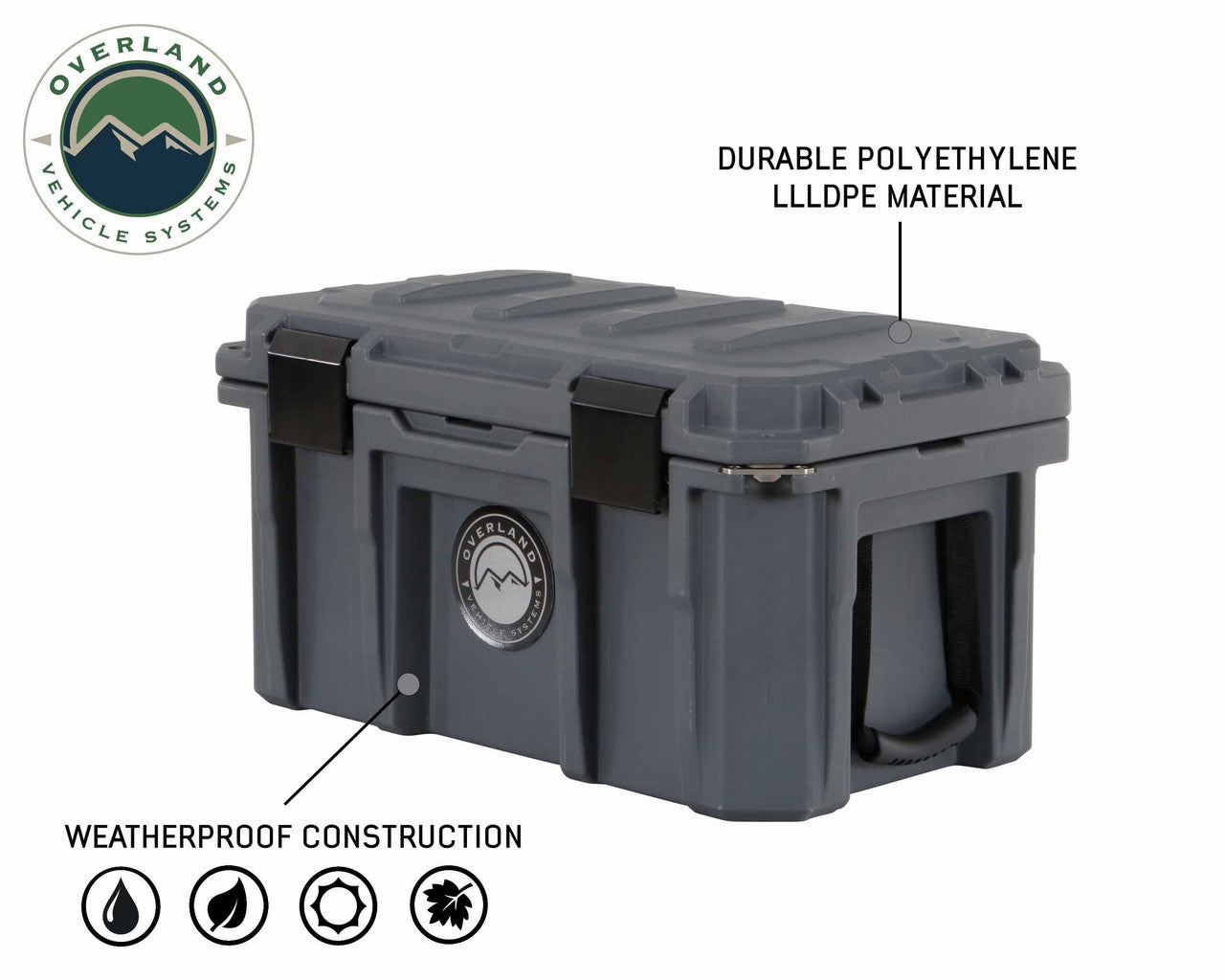 OVS D.B.S. - Dark Grey 53 QT Dry Box With Drain, And Bottle Opener  40100001