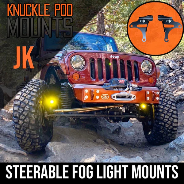 Gate Keep Off Road Jeep JK Steerable Knuckle Pod Light Mounts
