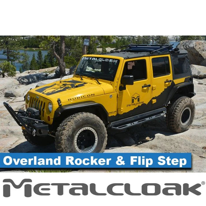 Metal Cloak Overland Rocker & Flip Step Kit, Pair, JK, 4-Door